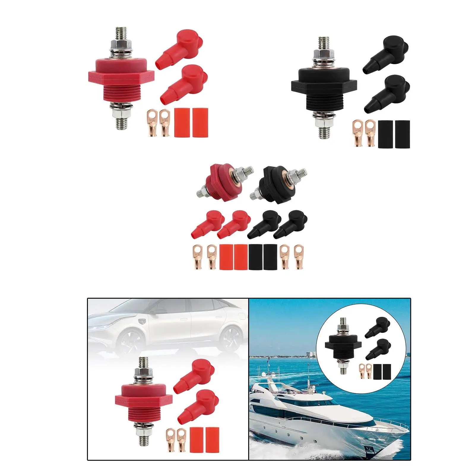 Generic 3/8in thru Panel Battery Terminal Connector Replacement Parts