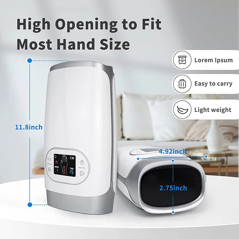 Elektryczny bezprzewodowy masażer do rąk z funkcją grzania i kompresji powietrznej, urządzenie do masażu dłoni, pielęgnacji urody, palców i nadgarstka, spa, relaks, łagodzenie bólu, 2025