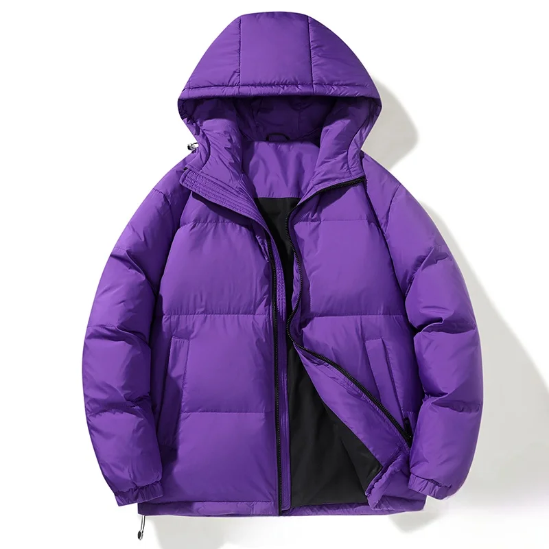 

Модная короткая мужская пуховая куртка в корейском стиле для молодежи, из полиэфирного волокна, с наполнителем из белого пуха, верхняя одежда для зимы