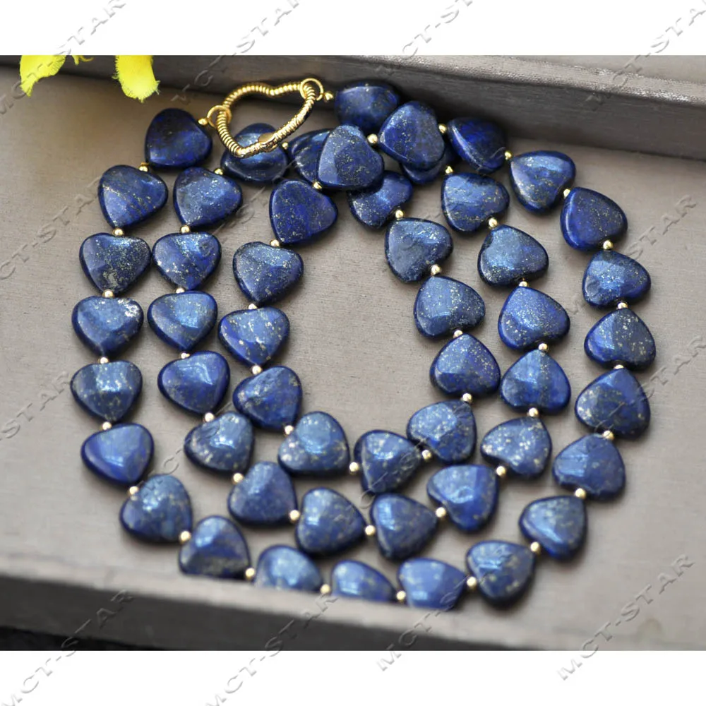 

MTC·STAR 34'' 16.5mm Natural Blue Heart Coin Lapis Lazuli Necklace (Z14591)