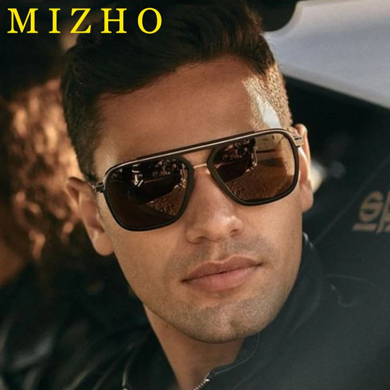 

MIZHO Brand Design Quality Anti-Reflective Pilot Polarized Sunglasses Men Fashion Plastic glasses Polaroid Uv400 Travel Oculos