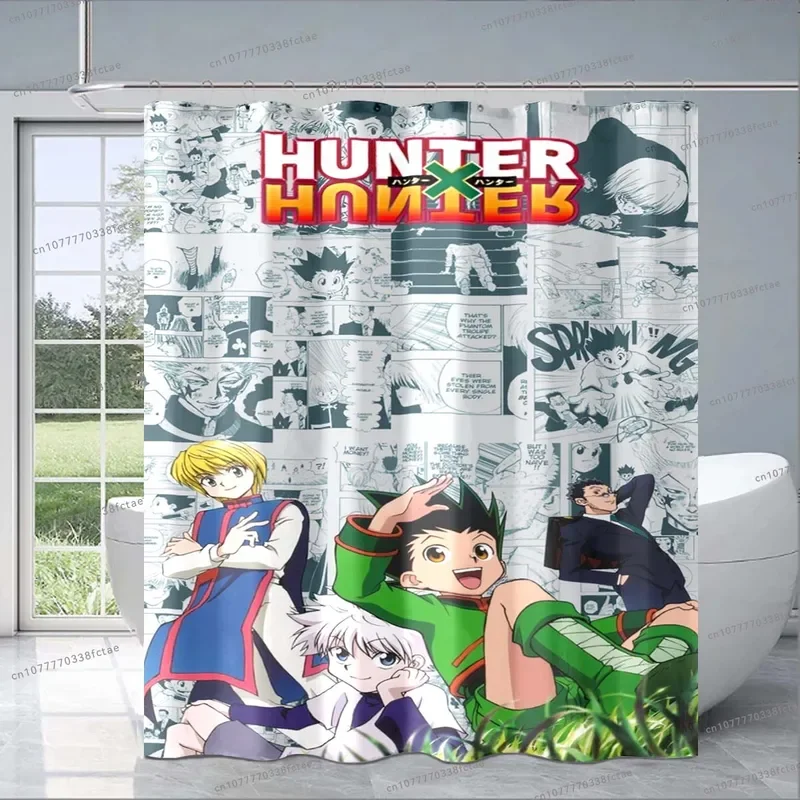 Popular Anime Hunter X Hunter Shower Curtain Japanese Cartoon Anime Shower Curtain Adult Kid Bathroom Decoration Shower Curtain