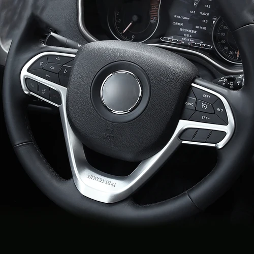 Imagen 2 del producto Para Jeep Grand Cherokee WK2 2014 2015 2016 2017 2018 2019 2020 accesorios de cubierta embellecedora de botón de volante de coche