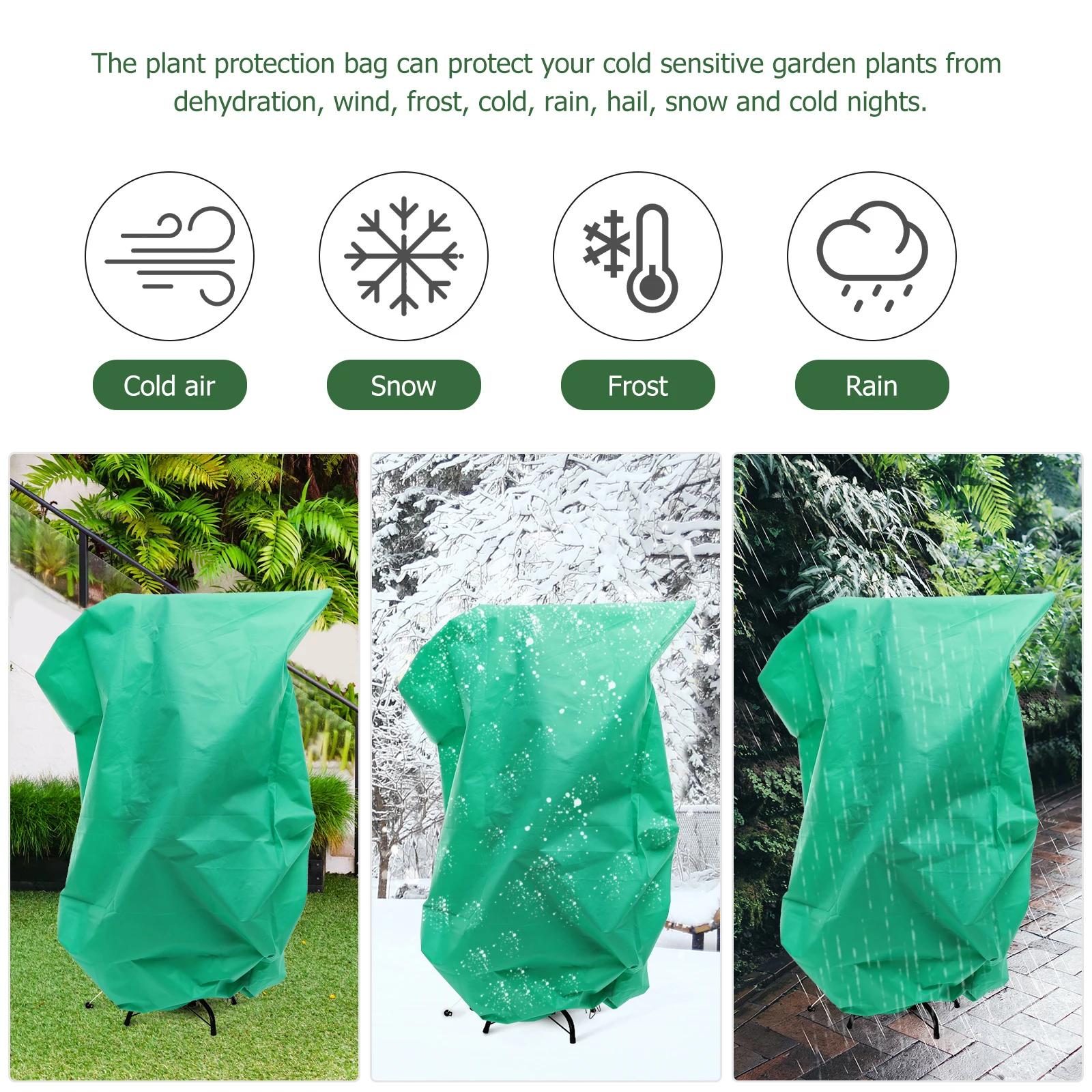 

1pc 180X120 Cm Plant Frostproof Cover Non-Woven Fabric Winter Protection For Saplings Roses Tomatoes Tree Shield Insect Proof