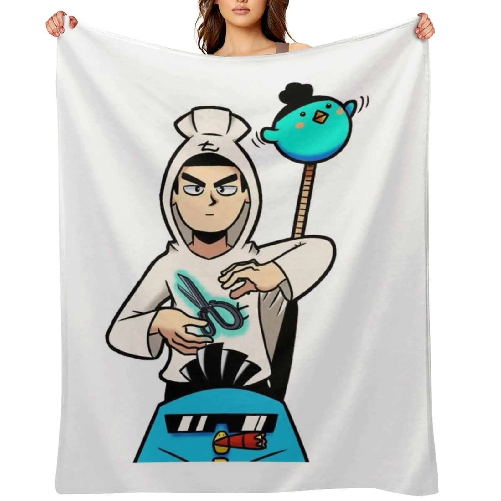 

scissor seven Throw Blanket Camping Heavy Nap Cute Plaid Blankets