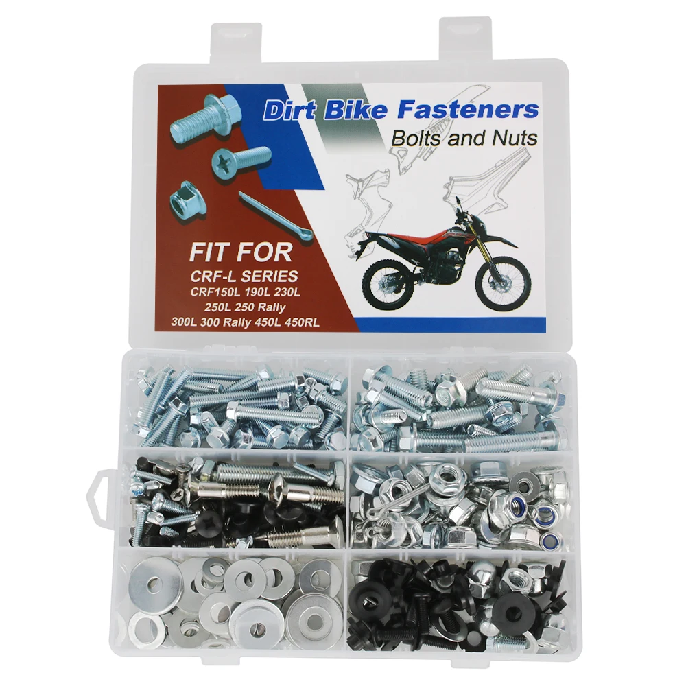 

220PCS Plastics Fenders Body Engine Bolts Kit Bodywork For HONDA CRF150L CRF190L CRF230L CRF250L/Rally CRF300L/Rally CRF450L/RL