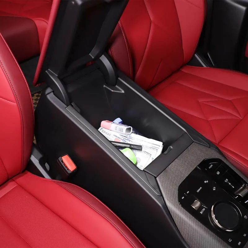 ABS أسود لسيارات BMW X3 G45 2025 + صندوق درابزين التحكم المركزي للسيارة صندوق تخزين صينية الهاتف المحمول ملحقات السيارة الداخلية #6