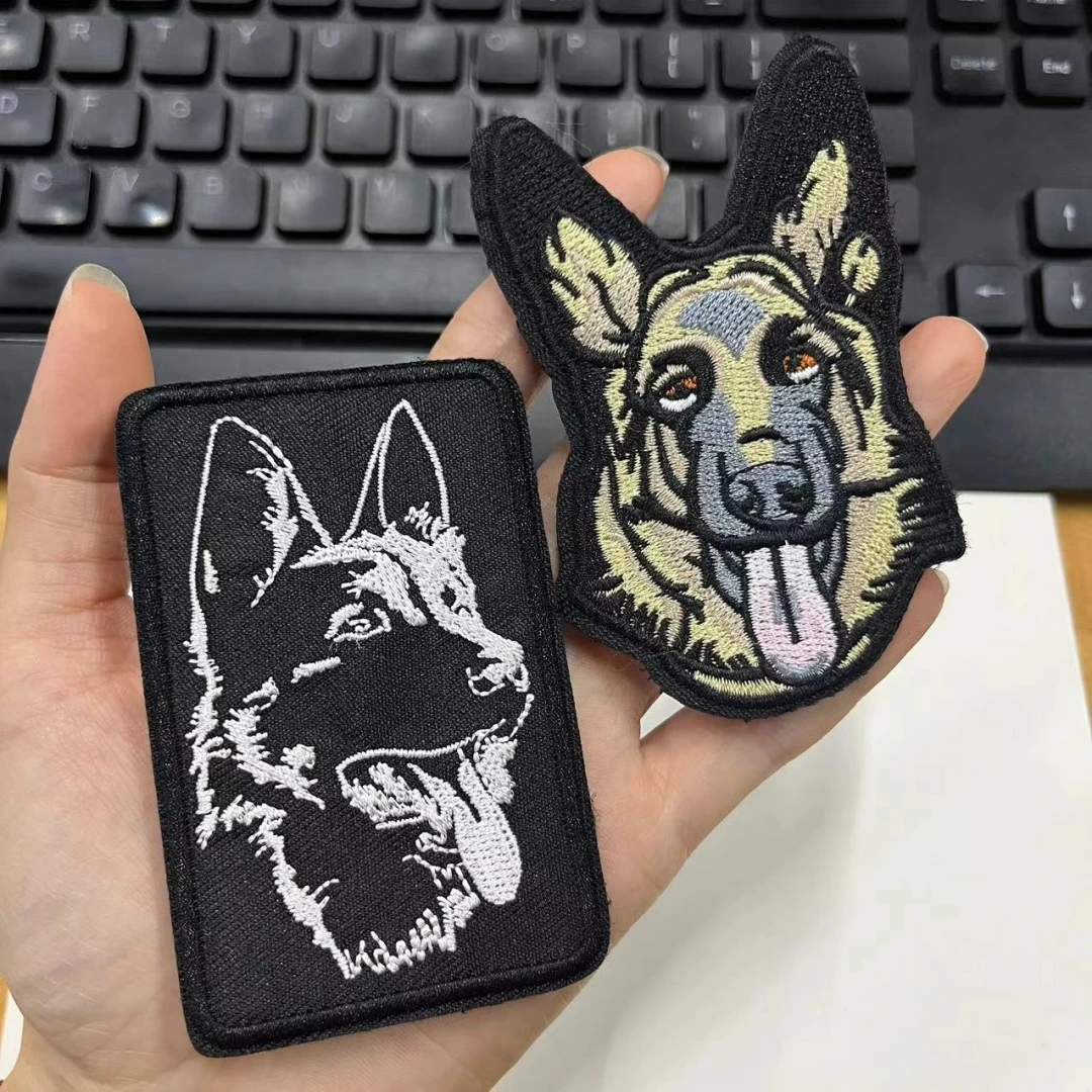 Toppe ricamate da pastore tedesco K9 Tactical Dog Morale Badge emblema militare zaino Hook & Loop Sticker