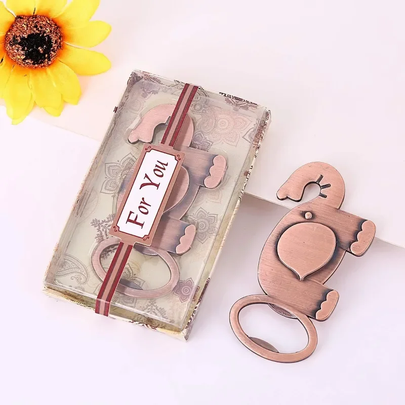 

Metal Corkscrew Nordic Bronze Zinc Alloy Elephant Beer Bottle Opener Keychain Portable Household Kitchen Supplies Wedding Gifts