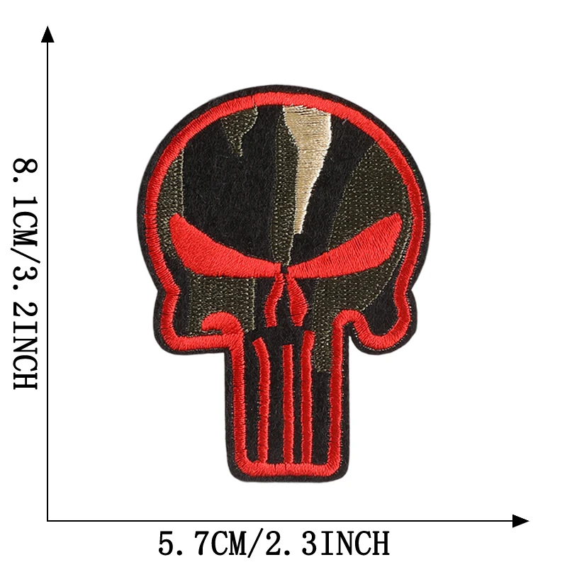 Punk Patches Eisen auf für Kleidung Designer Schädel Outdoor bestickt Parche Bordado Para Ropa Termoadesive Rock Nähen Diy Jacke – Detail 19