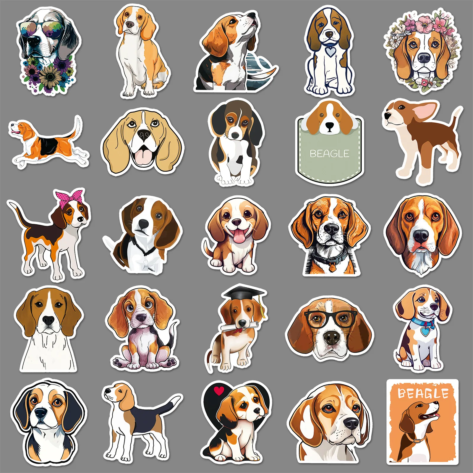 10/50 قطعة بيغل الكلب الكتابة على الجدران ملصقات لطيف الكلاب الكرتون مائي الاطفال لعبة DIY بها بنفسك الأمتعة الهاتف الغيتار سكيت محمول سكوتر