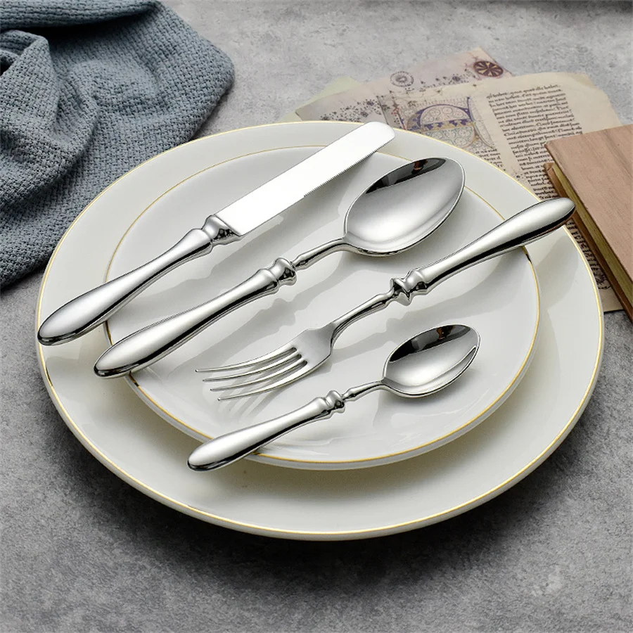 Gourd Handle Knife, Fork And Spoon Western Steak Dinnerware Upscale Hotel Restaurant Household Thickening Luxury Dessert Spoon