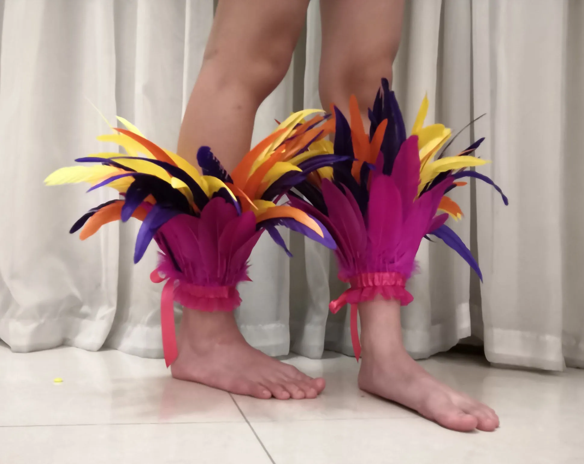 Carnival Stage Show Showgirl Feather ankle cuff