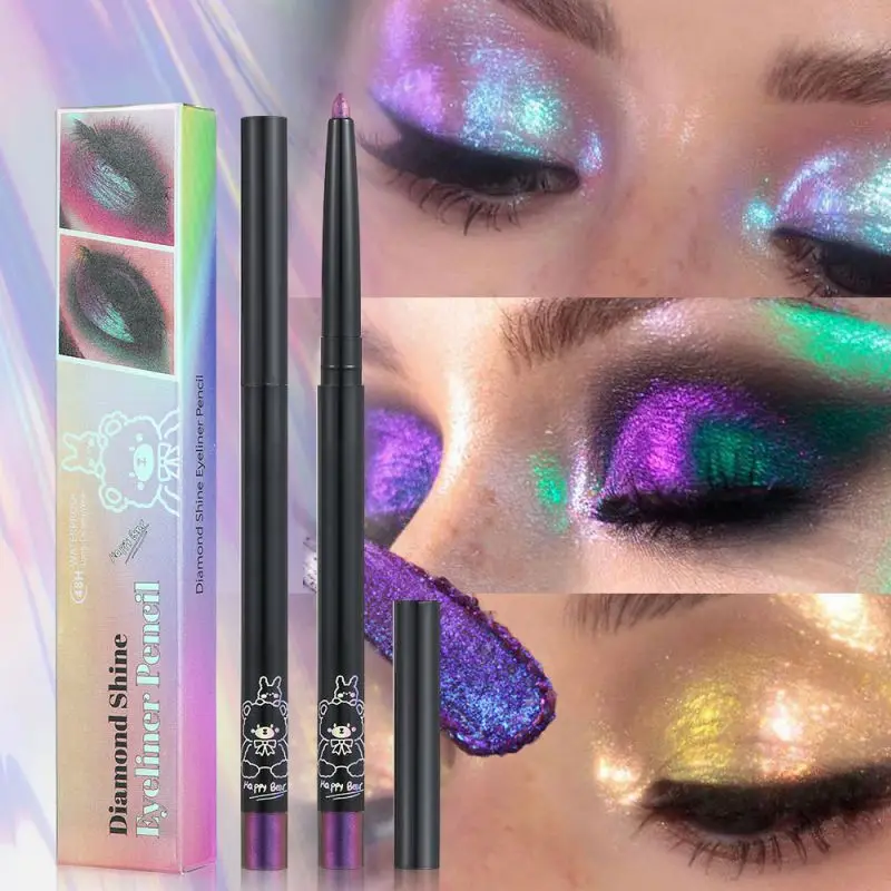 8 Colors Chamele Changing Dragon Eye Liner Pen Stick Cosplay Party Club Shine Sparkle Maquiagem 3D Different Angles Waterproof