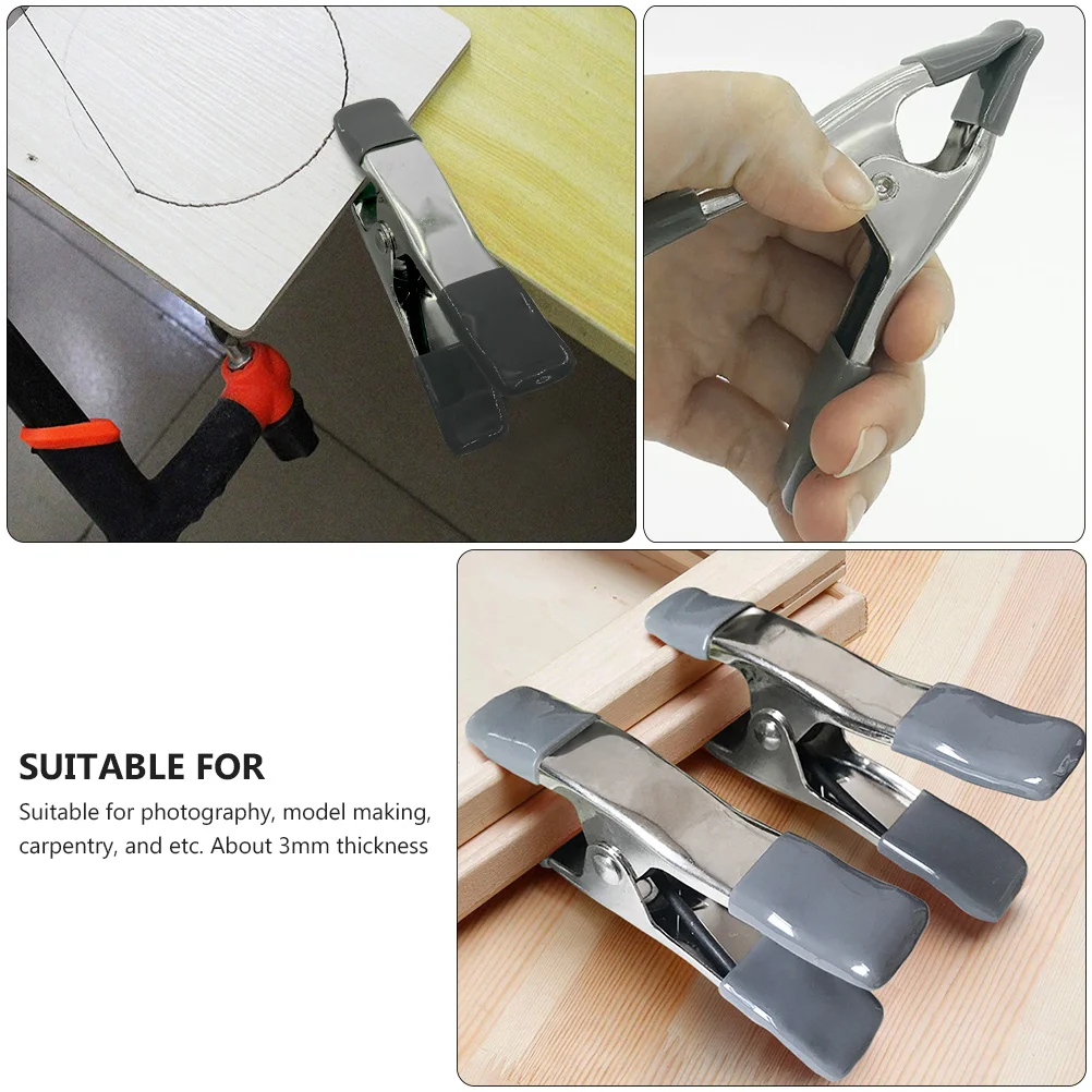 6pcs Background Cloth Clip Set Thick Spring 3mm Sturdy Clamping Soft Pad No Slip for Backdrops Photo Frame