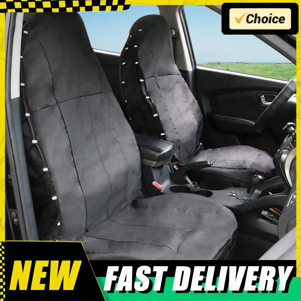 Black Car Seat Cover Waterproof Universal Auto Seat Covers Breathable Cushion Protector Dust Covers with Seat Back Organizer