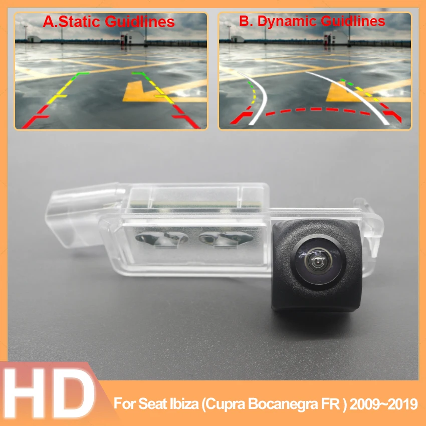 HD 1280*720 Fisheye Rear View Waterproof Camera For Seat Ibiza (Cupra Bocanegra FR ) 2009~2017 2018 2019 Car Reverse Monitor