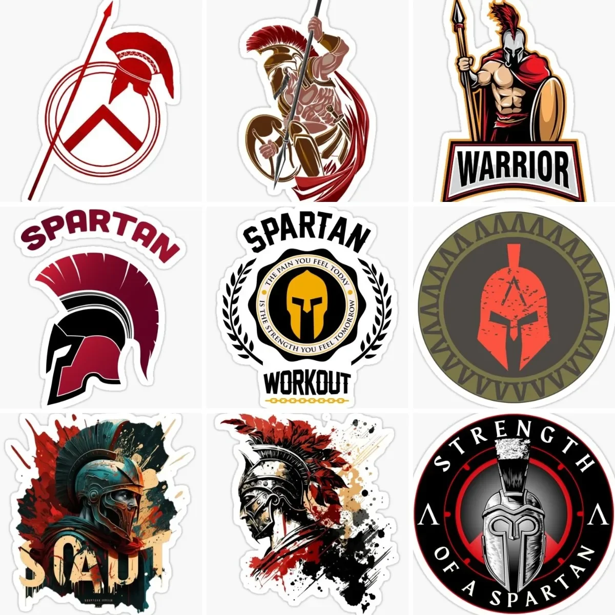 

Spartan Warrior Rome Helmet Shield and Spear Emblem Sticker Vinyl Car Bumper Laptop Bumper Truck Wall Window Decal Customizable