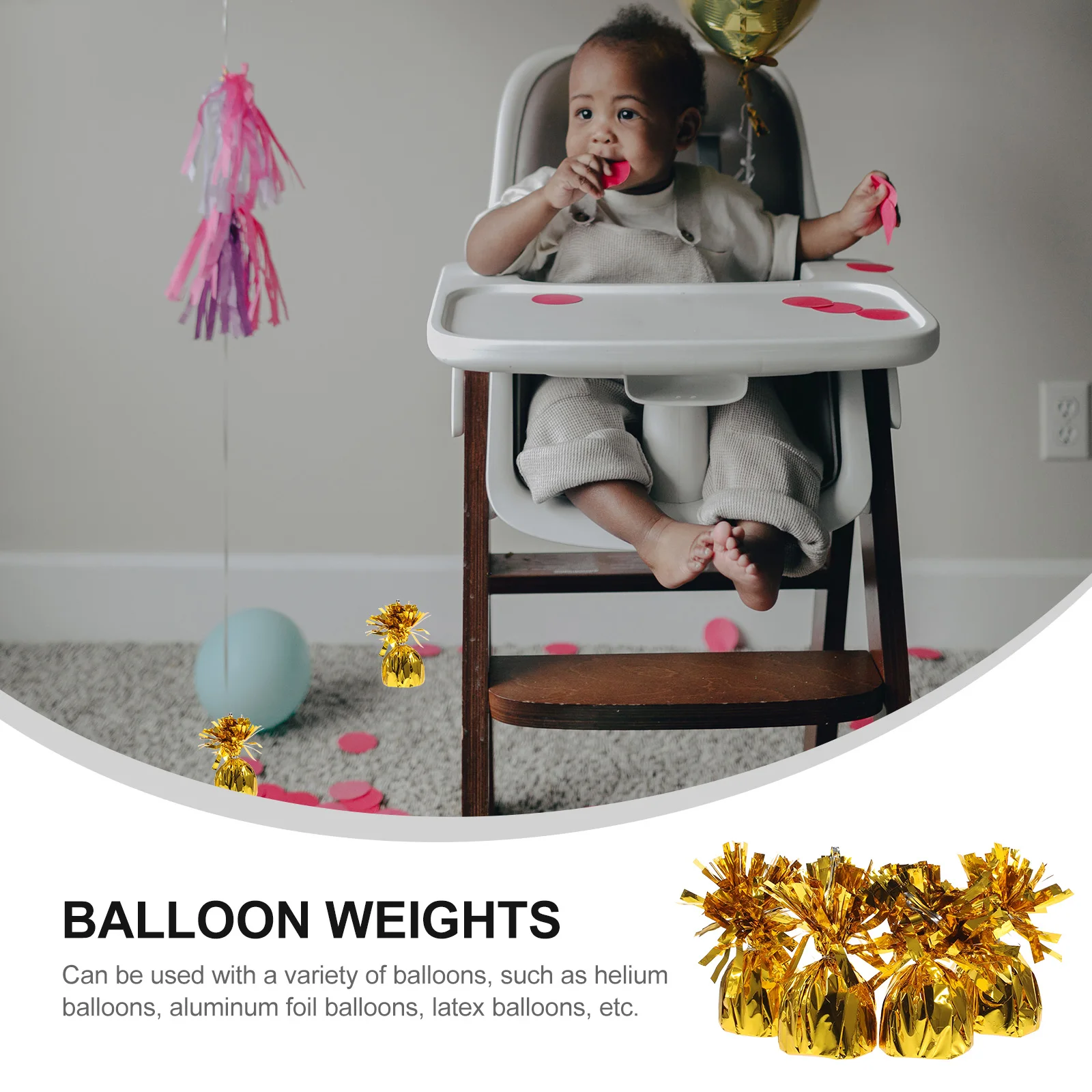 

4 Pcs Balloon Block Number Weights Heavy Accessory Birthday Decorations Balloons Aluminum Foil