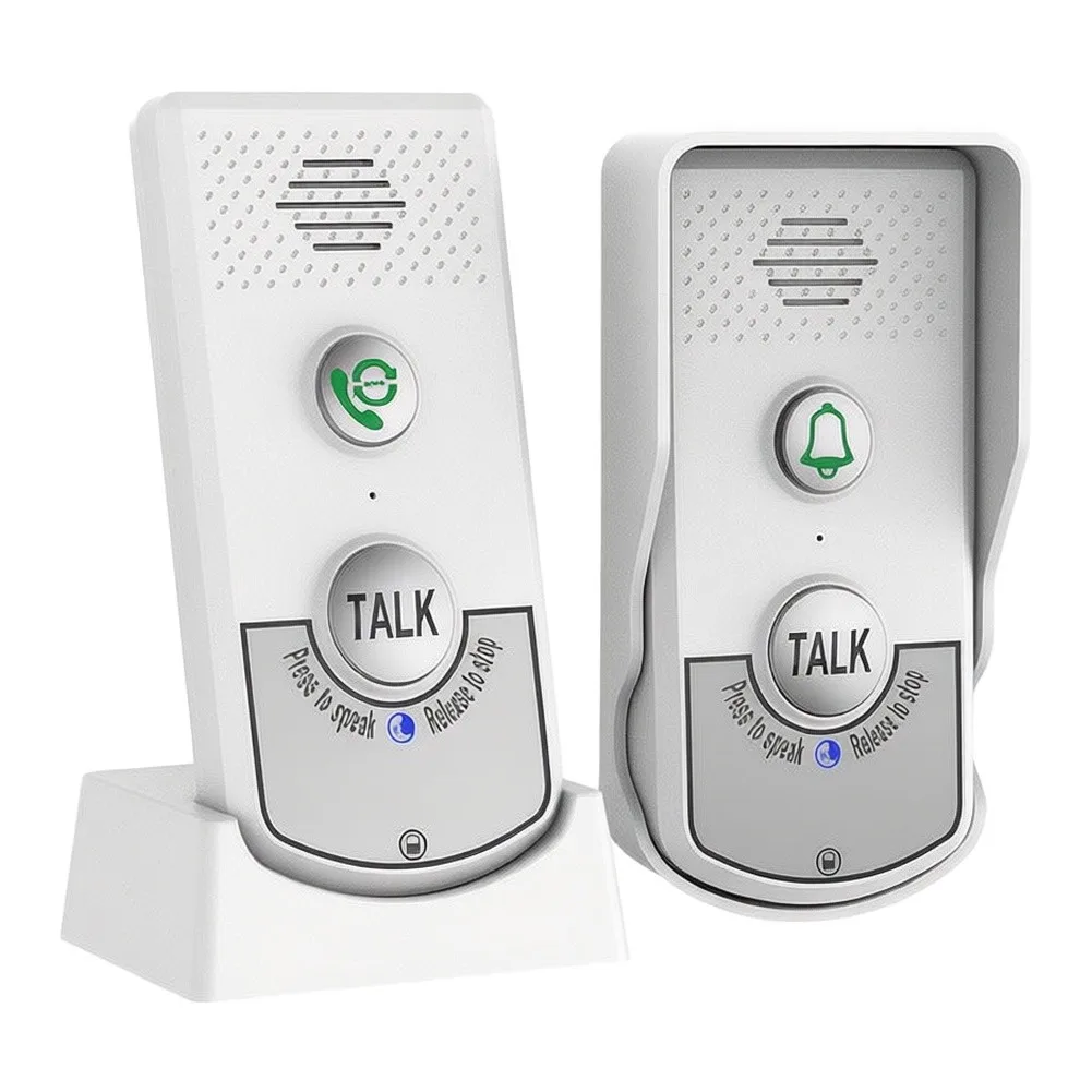 Two Way Wireless Voice Intercom Unit for Indoor Use with Clear Audio Quality and Easy No Wire Installation Setup