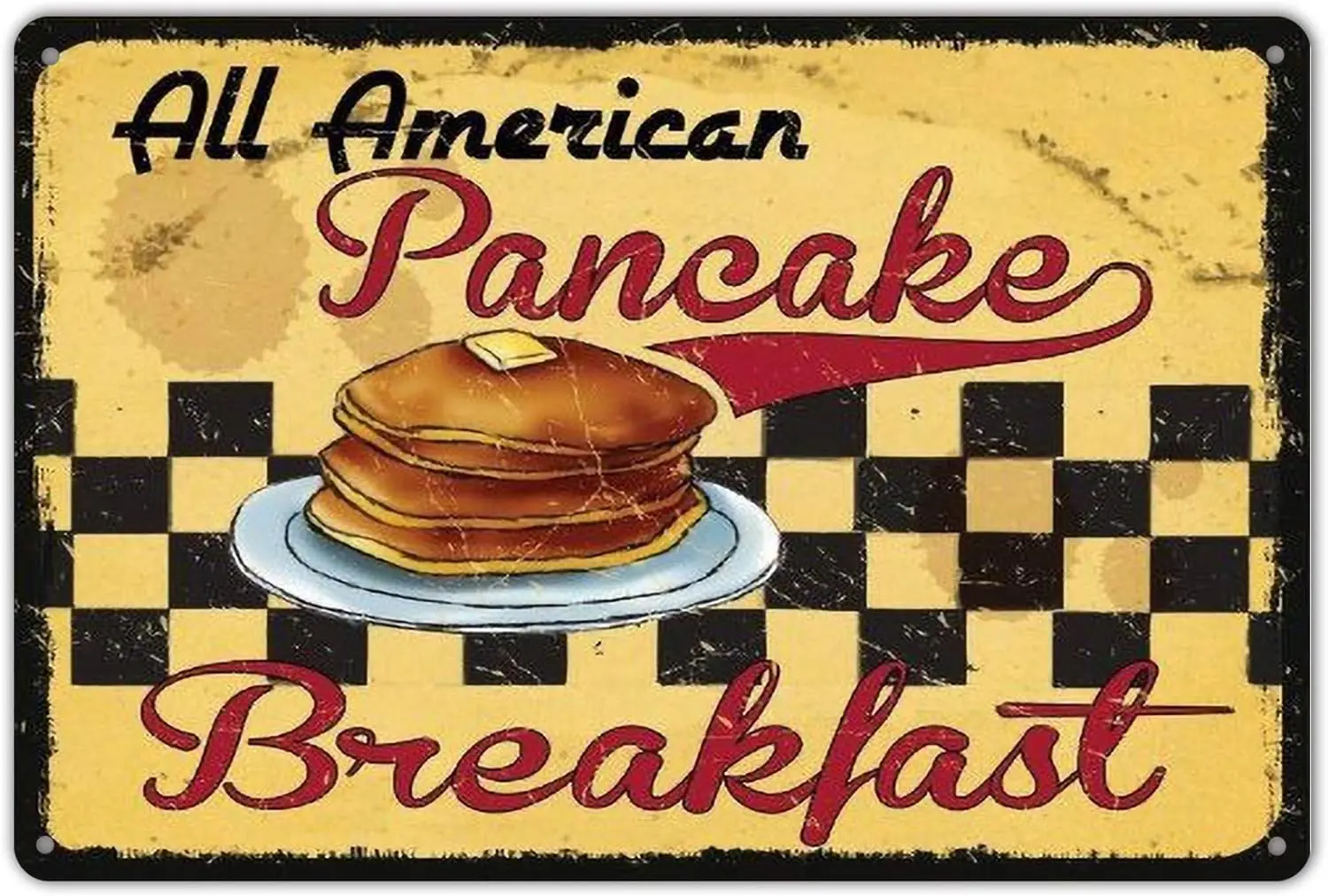 Pancake Breakfast Retro Vintage Kitchen Signs Wall Decor Metal Tin Sign 8x12 Inches sign