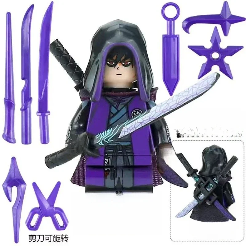 MOC Purple Assassin Building Block Man Model Assembled Ornament Collection Desktop Decoration Gift for Children's Toys Hobbies