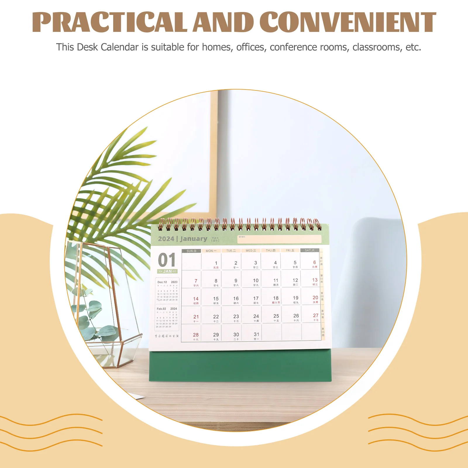 

Creative 2024 Desk Table Thick Paper Binding Simple Style Home Office Decor Mini For Conference Room Classroom Use Desktop 2024