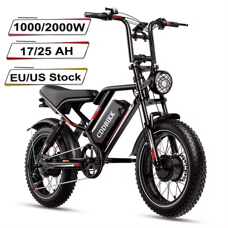 Factory Direct 48v 20 Inch Fat Tire Bikes For Adults Two Wheels Hydraulic Brakes E Road Ebike 1000w Electric Bicycle