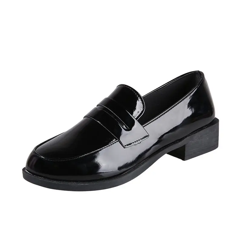 New Simple Patent Leather Loafer Shoes for Women Spring Autumn Slip on Casual Shoes Woman Solid Color Soft Sole Flats