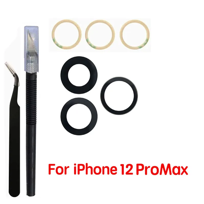 Saphir-Rückkamera-Objektivglas für iPhone 12 13 Mini 14 15 Plus 17 Pro Max – Ersatzteile für die Reparatur der Rückkamera mit 3M-Klebstoff & Werkzeugen