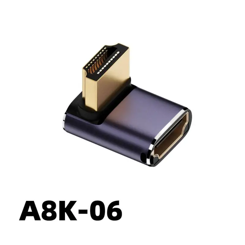 8K 48Gbps HDTV 2.1 Adapter 90 Degree Right Angle Male to Female HDMI-compatible Adapter Converter for HDTV PS5 Laptop