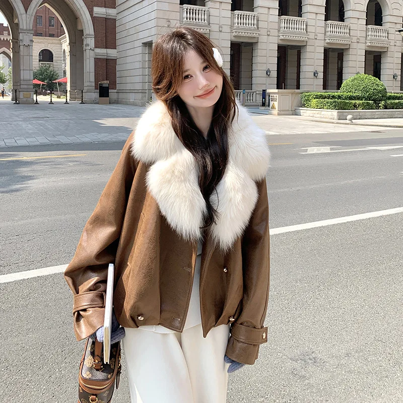

High Quality Thickened Down Jacket Winter New Women's Large Fur Collar Fashionable Loose Fit Elegant Parka Coat
