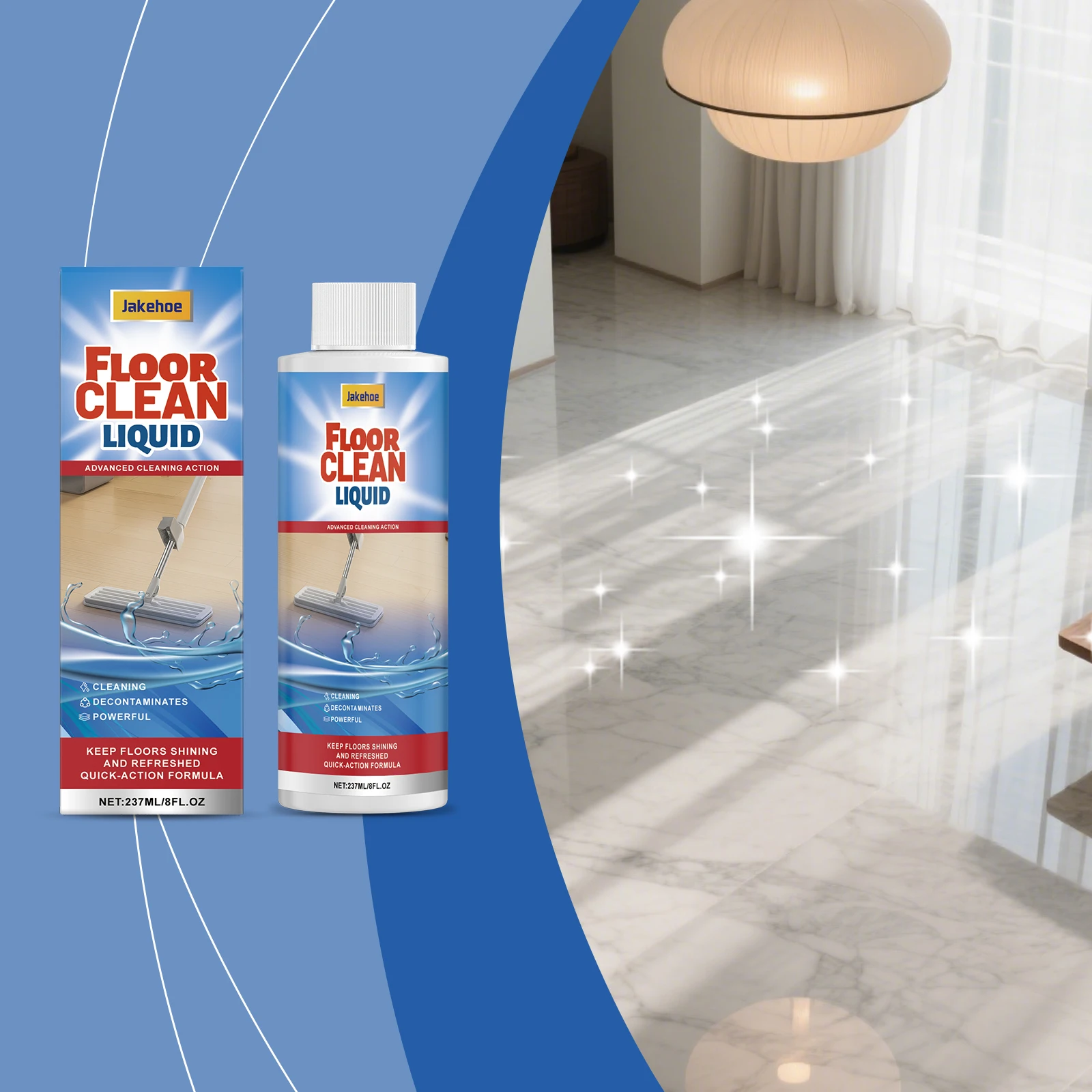 

Floor Cleaner for Hardwood Floors and Ceramic Tiles, Supports Shine Boosting Surface Care & Thorough Cleaning with Mop
