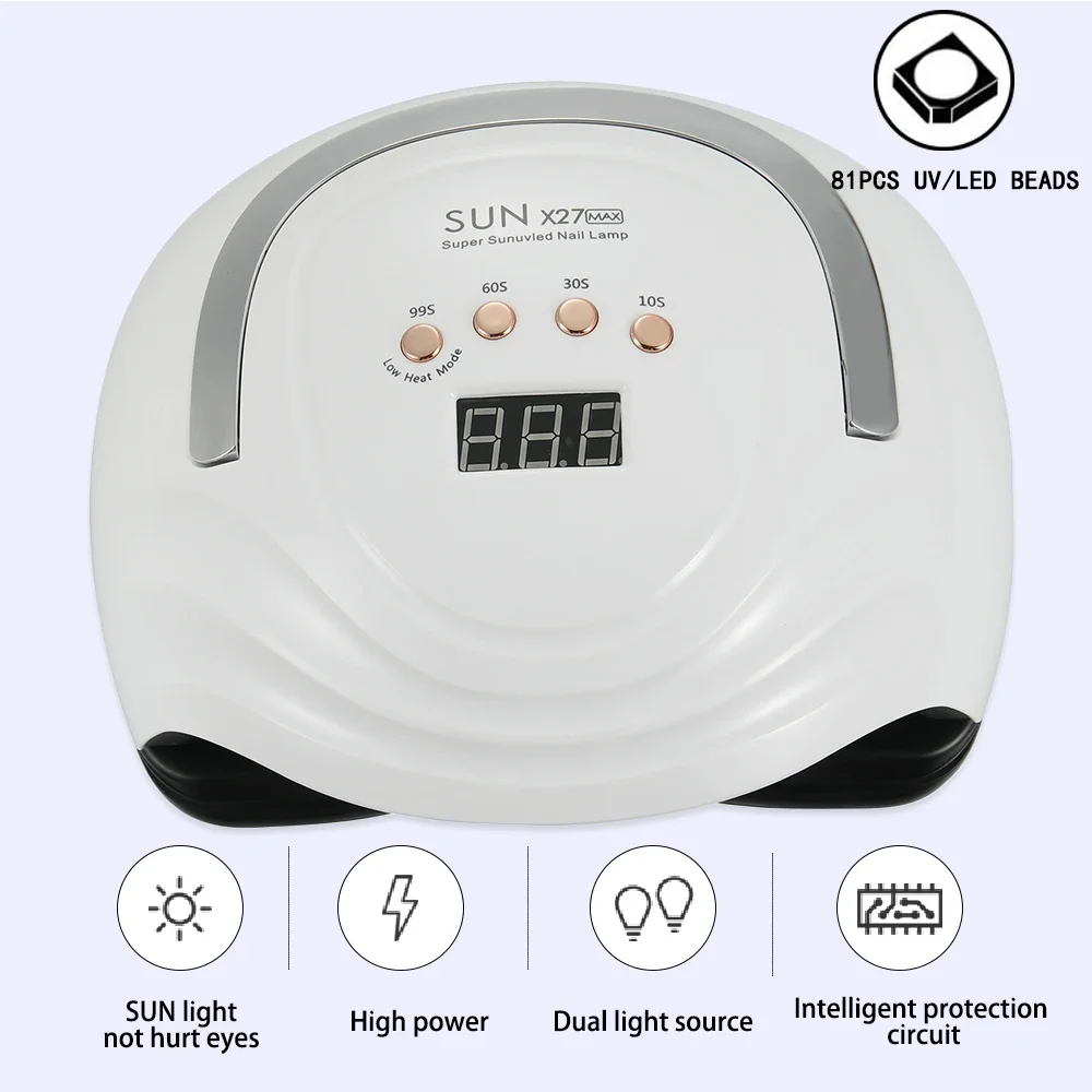 SUN X27MAX LED مصباح مجفف الأظافر للتقليم 81 المصابيح الأشعة فوق البنفسجية تجفيف مصباح لعلاج الأشعة فوق البنفسجية هلام مسمار البولندية مجفف الأظافر ضوء الأشعة فوق البنفسجية مع أ