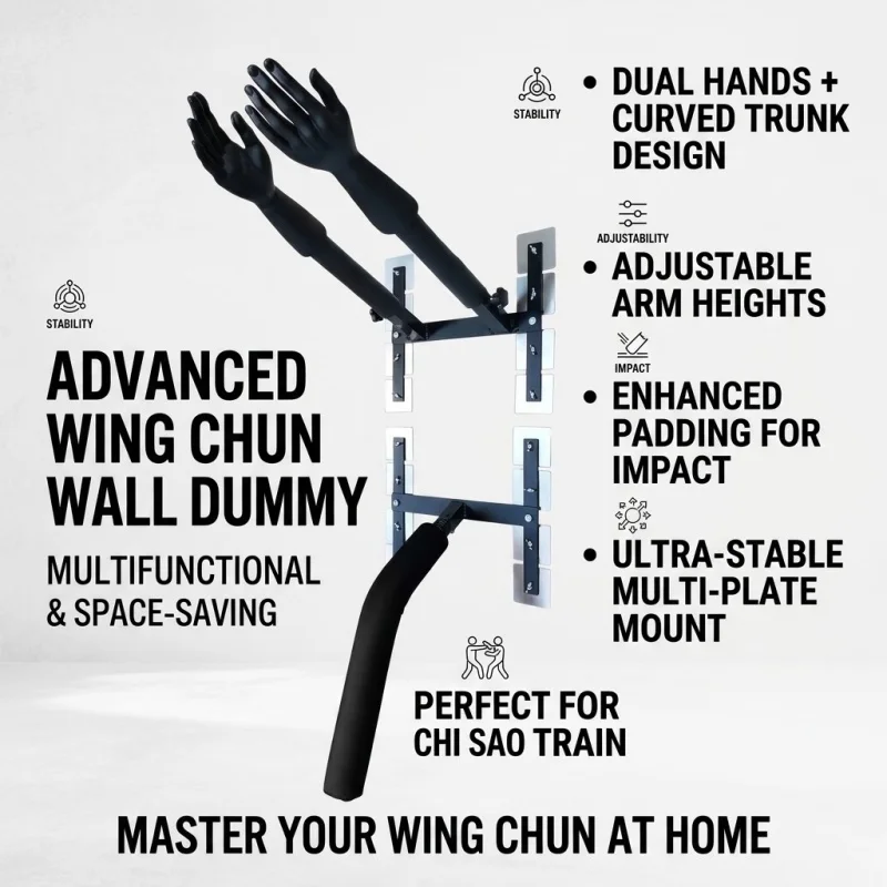 Traditional Wing Chun & Jee Kune Wushu Multifunctional PVC Dummy with Hand Forms for Martial Arts Training Durable