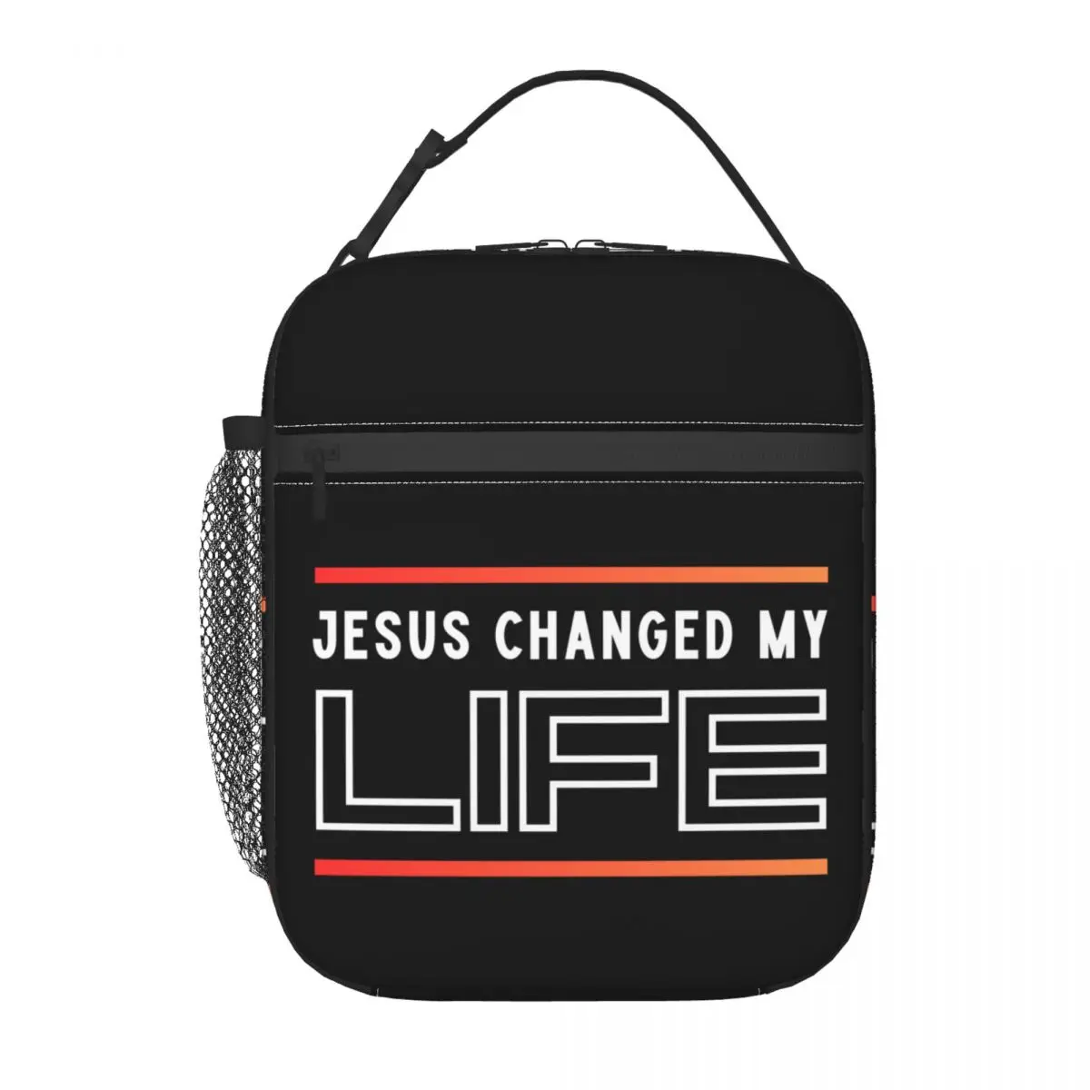 Custom Jesus Changed My Life Christian Insulated Lunch Tote Bag  Women Resuable Thermal Cooler Food Lunch Box Work School Travel