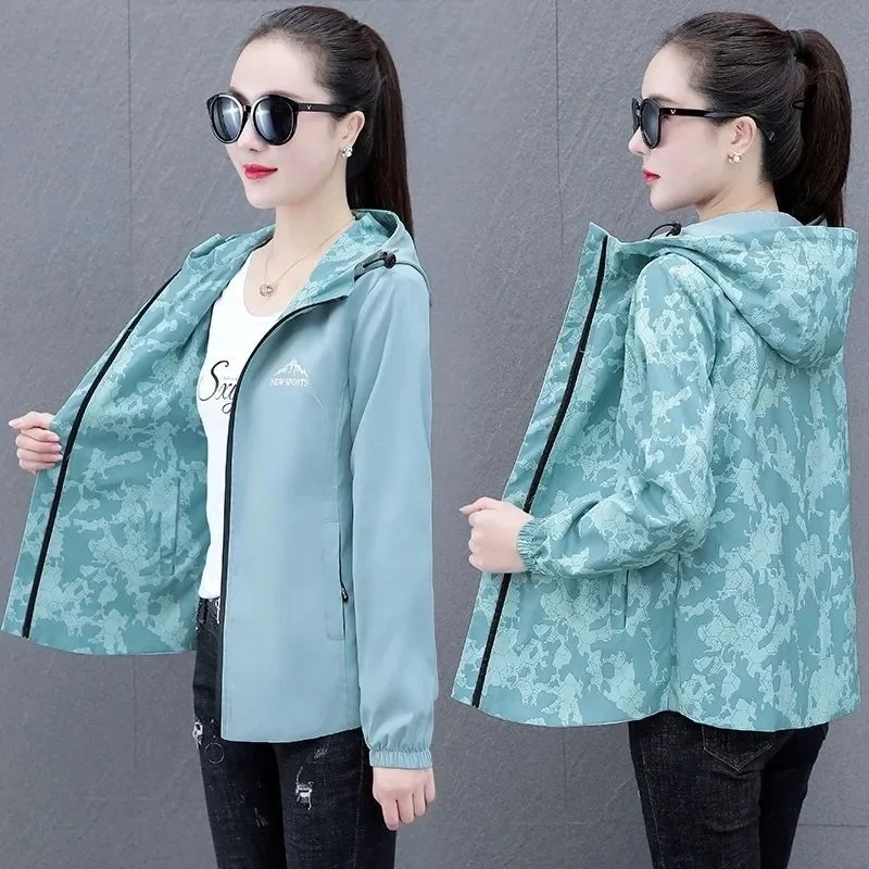 

Korean Femme Double Sided Wear Short Jacket Autumn Ladies Large Size 5XL Outwear 2025 High-end Women Hooded Stormtrooper Coat