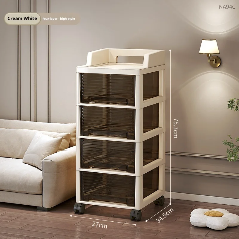 Mobile Rolling Drawer Storage Cabinet Living Room Dresser Organizer Multi Tier Snack Storage Locker Home Furniture Cabinet image 6