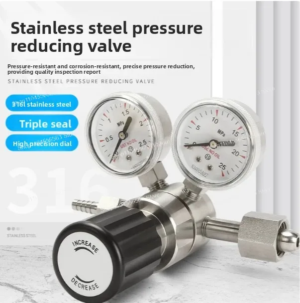 

316L stainless steel pressure reducing valve, 304 pressure gauge, resistant to high temperature and corrosion