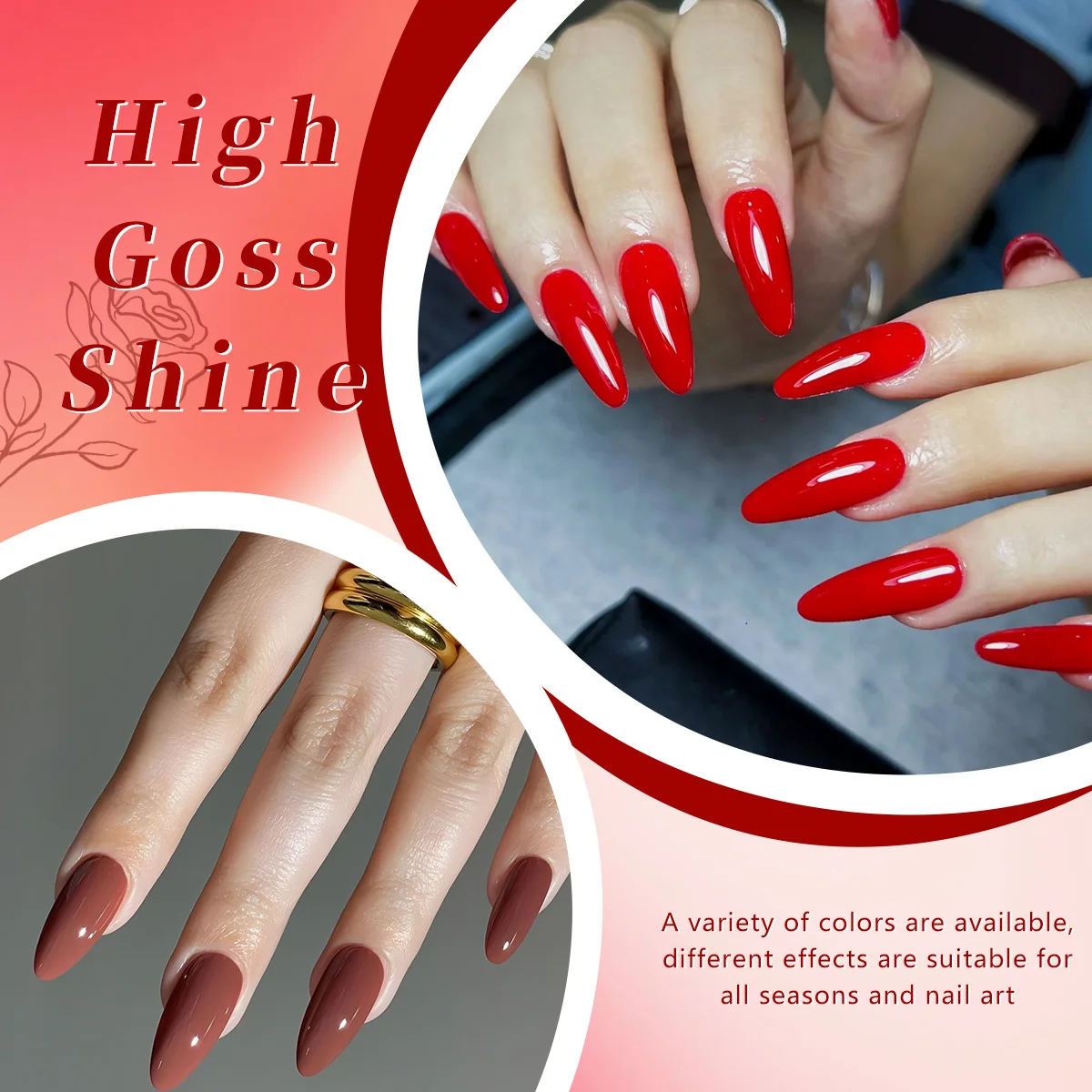 VOKY 7 PCS เจลทาเล็บ -สีใหม่ เหมาะสำหรับไฟ LED UV ถอดออกง่าย กึ่งถาวร สำหรับเล็บบ้านและร้านเสริมสวย