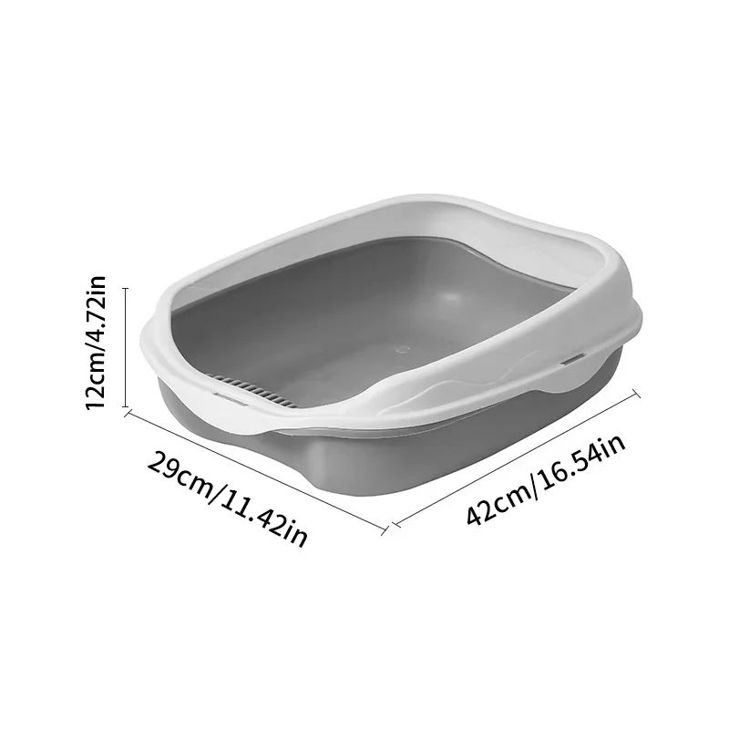 Semi-enclosed Litter Box Spatter-proof Cat Toilet Large Kitten Cleaning Supplies Large Cat Poop Bowl Pet Bupplies images - 6