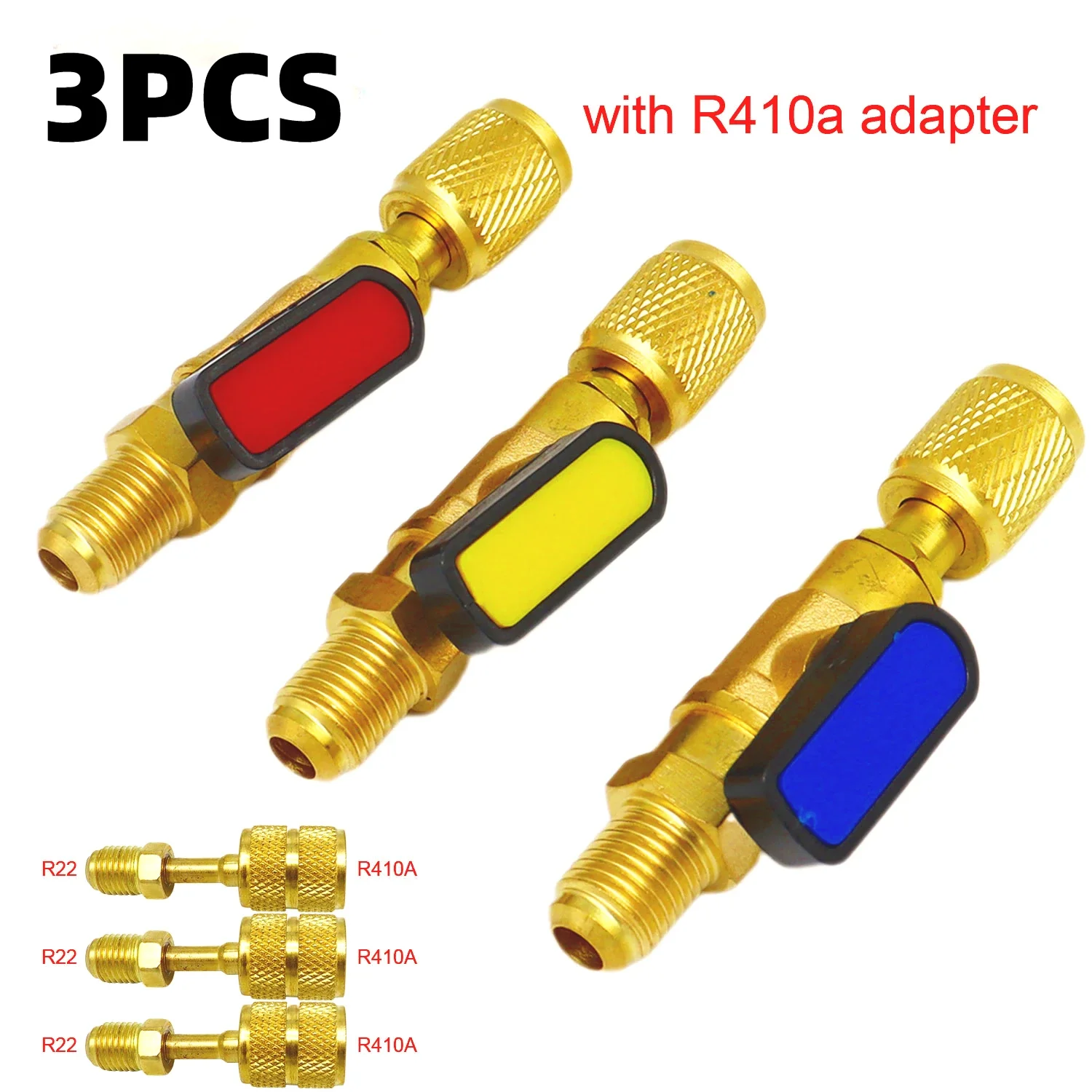 

R22 Refrigerant Ball Valve Brass Air Conditioning Refrigerant Shut-Off Valve Connecting to Hose Refrigeration Tool r410a Adapter