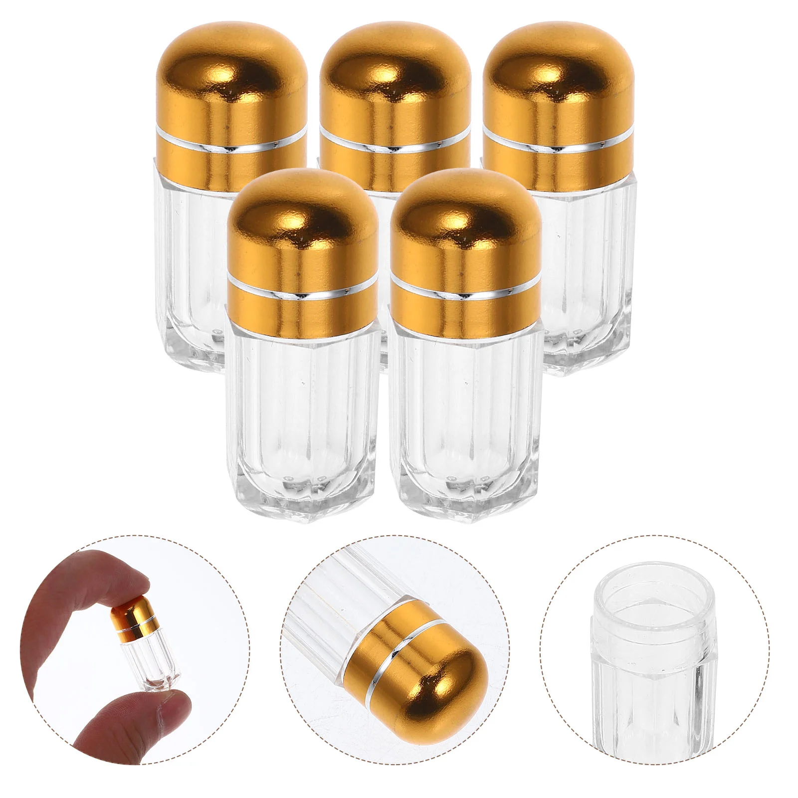 

20 Pcs Gold Transparent Capsule Empty Plastic Medicine Bottles Caps Pill Sub Bottles Refillable Pill Containers Travel Family