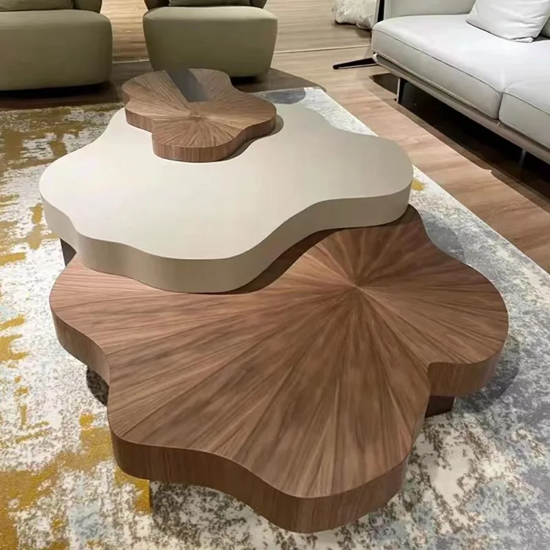 Creative Net Red Simple Modern Coffe Table Set Living Room Italian Irregular Living Room Small Flat Solid Wood Coffee Table