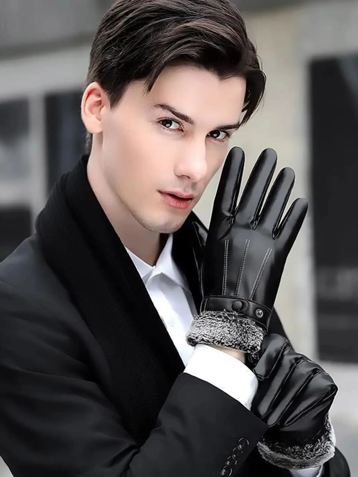 AliExpress WRELS Winter Glove Windproof Warm Leather Glove Waterproof Touchscreen Anti Slip Cashmere Lining Cycling Running Ski Full Finger Glove