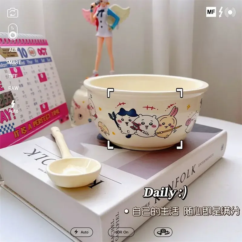 Chiikawa Cute Cartoon Ceramic Instant Noodles Bowl Set - Home Dinnerware Collection Internet Celebrity USAQI Gift Idea view 6