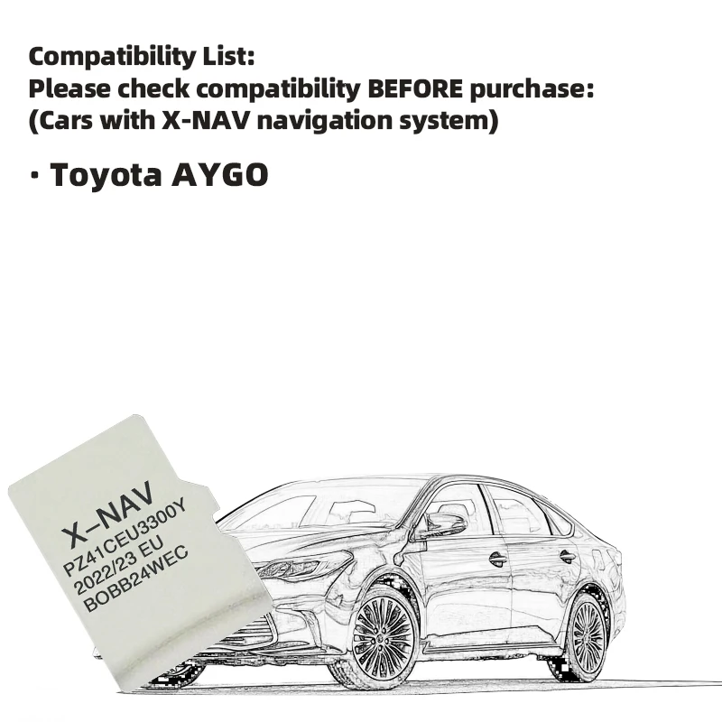 for Toyota AYGO 2023 Navigation TF Card X-NAV Sat Nav Latest Update EU RU UK Map PZ41C-EU330-0Y Car Accessories 8GB