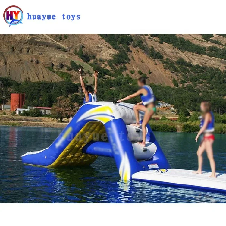 HUAYUE Water Park Game Summer Outdoor with Bouncy Jump Castle Floating Swimming Amusement Pools Slip  inflatable Pyramid Slide