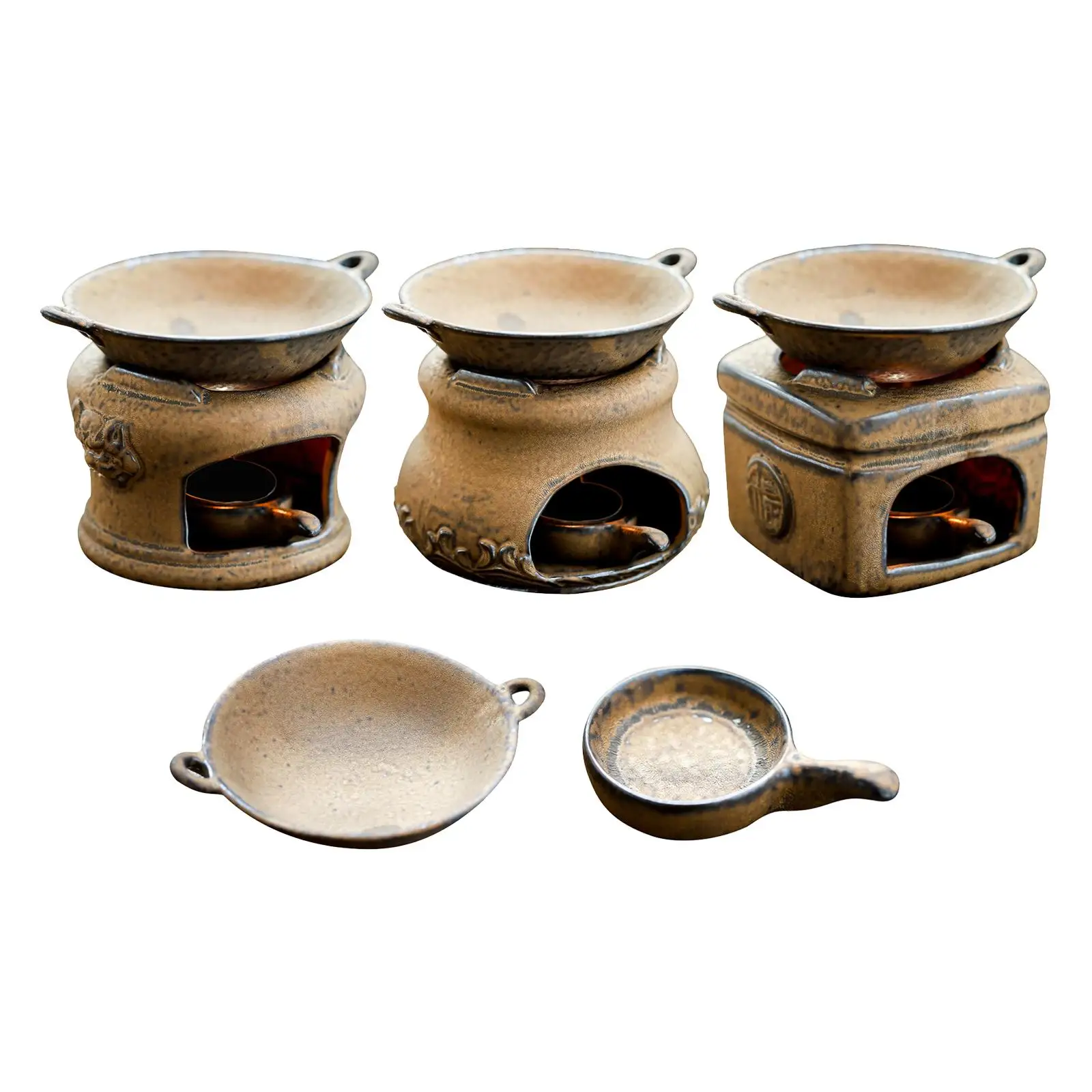 Ornament Handcarved Fragrance Modern Removable meltinging Cubes Essential Oil Warmer for Patio Bedroom