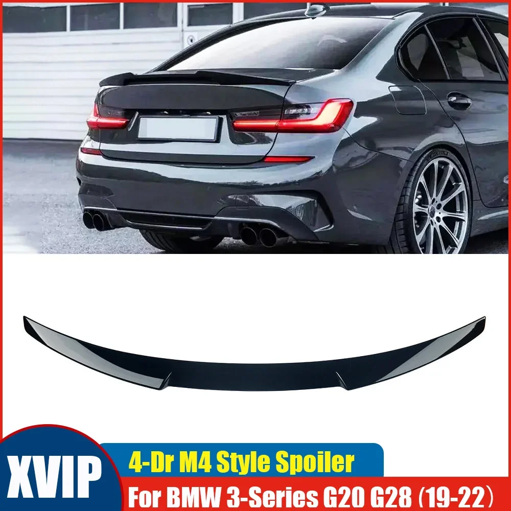 XVIP 4-Door M4 Style Gloss Black Trunk Spoiler Wing For BMW 3-Series G20 330i M340i G28 19-22 Sedan Trunk Spoiler Boot Wing Lip